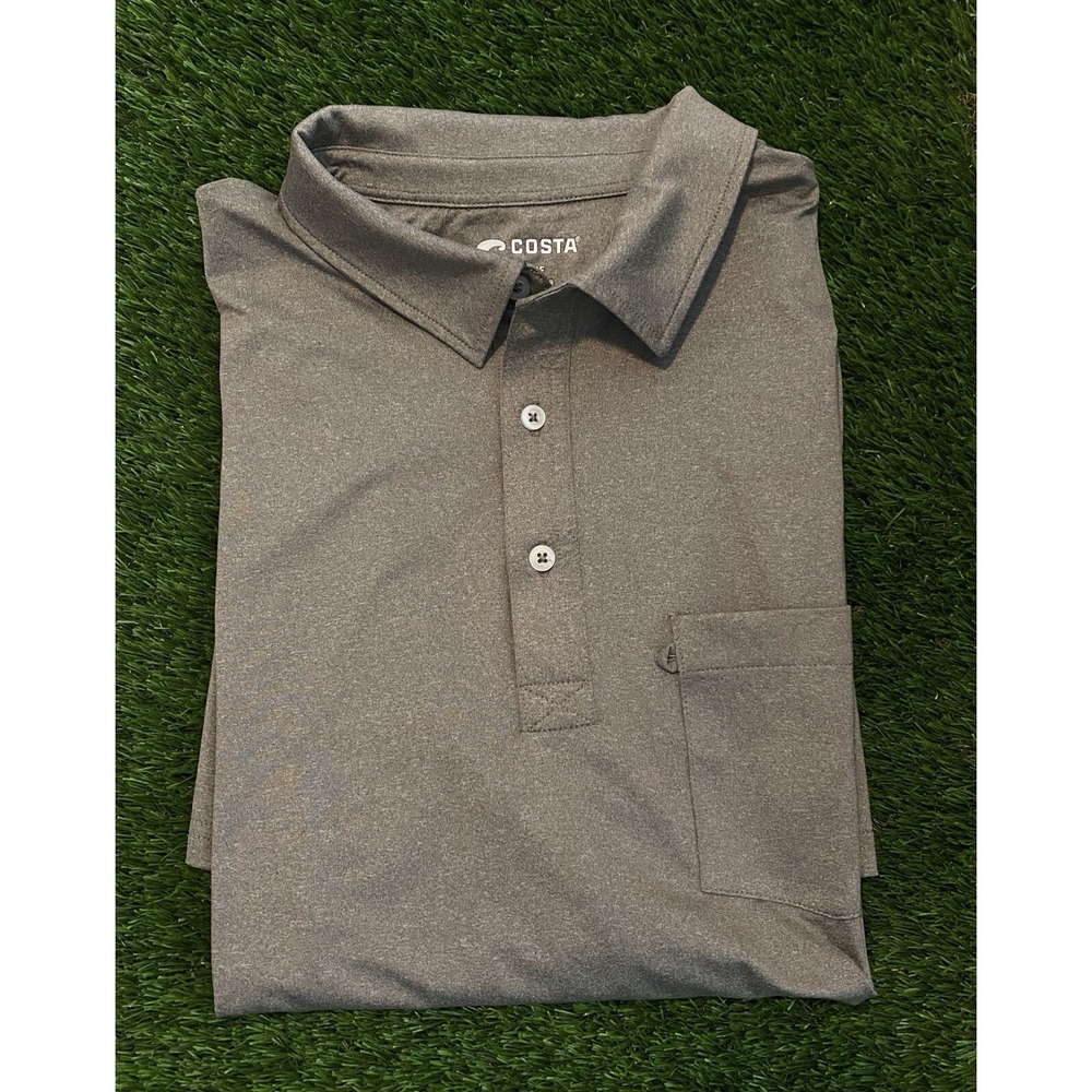 Costa Performance Golf Polo Gray‎ Large Classic Fishing Shirt